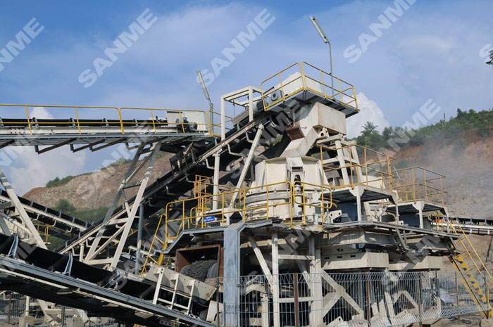 豪瑞印尼時(shí)產(chǎn)300噸安山巖制砂生產(chǎn)線(xiàn)