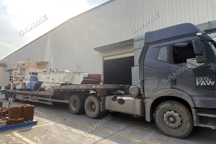 新年發(fā)貨忙｜上海山美股份高性能破碎篩分裝備發(fā)往安徽銅陵，服務于當?shù)啬戤a(chǎn)300萬噸骨料生產(chǎn)線