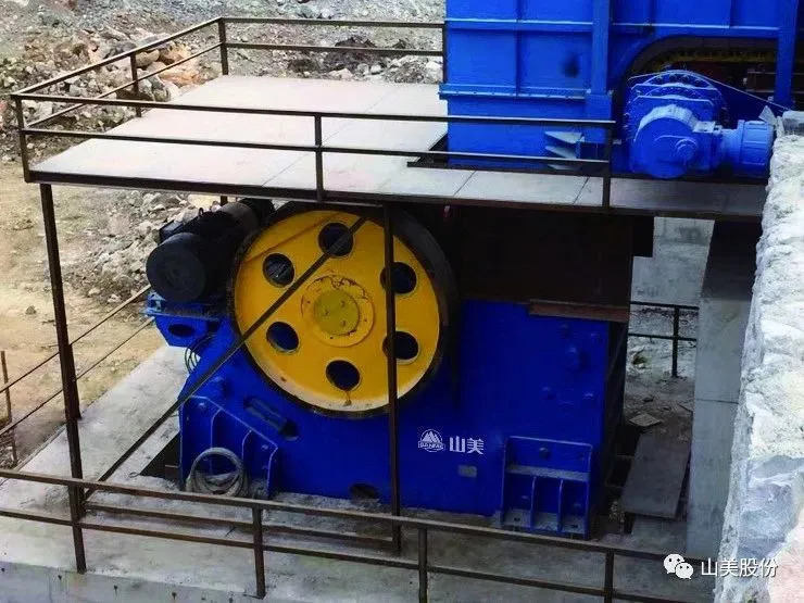 上海山美顎式破碎機(jī)性能優(yōu)勢施工現(xiàn)場